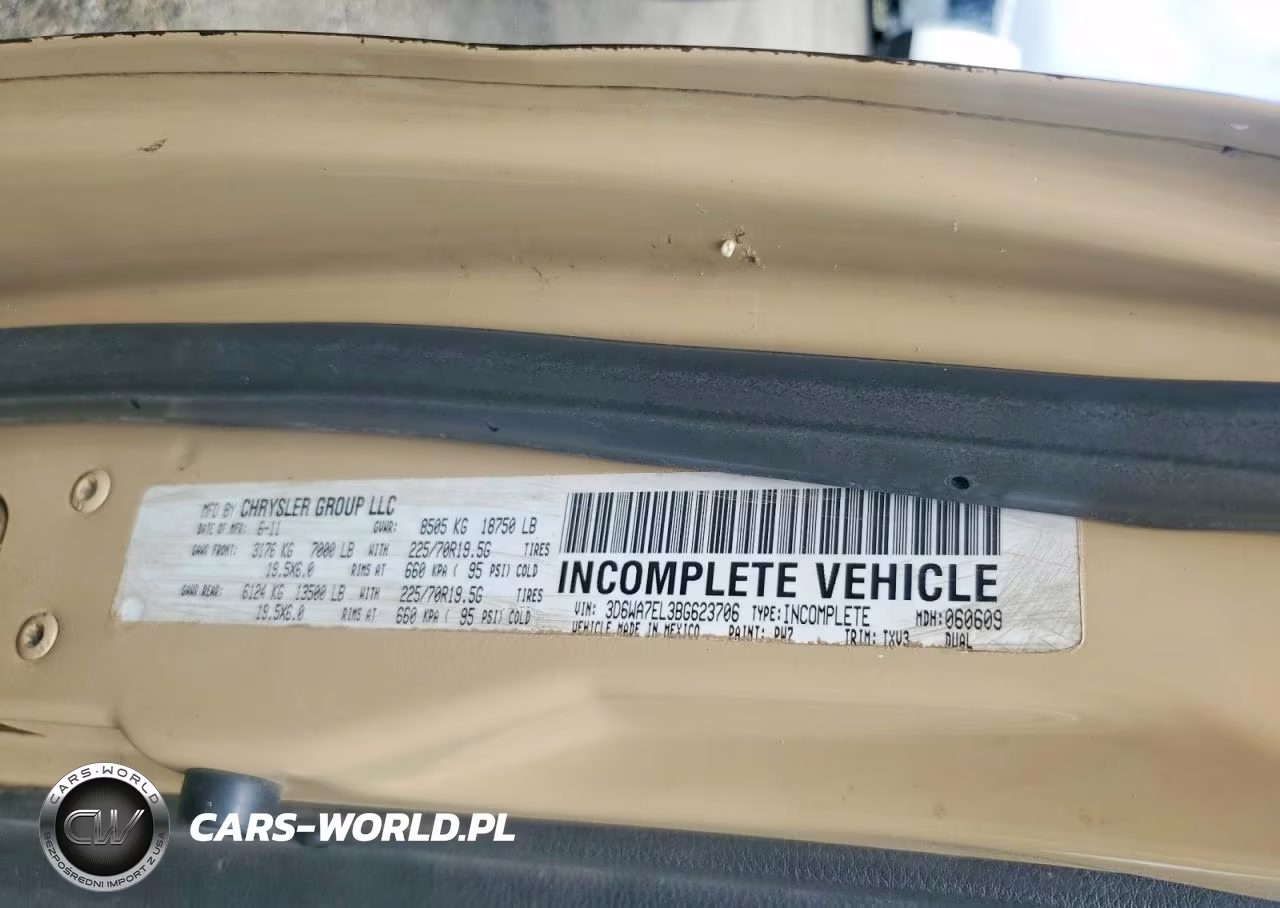 2011 Dodge Ram 5500 St VIN:3D6WA7EL3BG623706 - 13