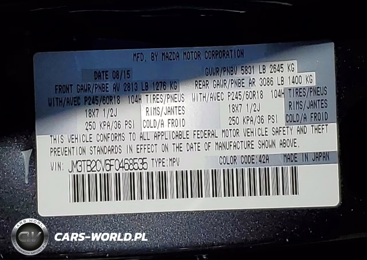 2015 Mazda Cx-9 Touring VIN:JM3TB2CV6F0468535 - 13