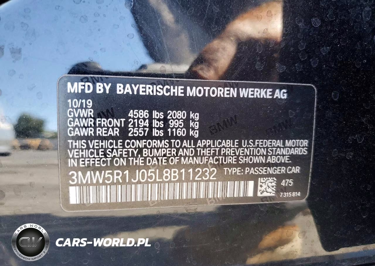 2020 BMW 330I VIN:3MW5R1J05L8B11232 - 12