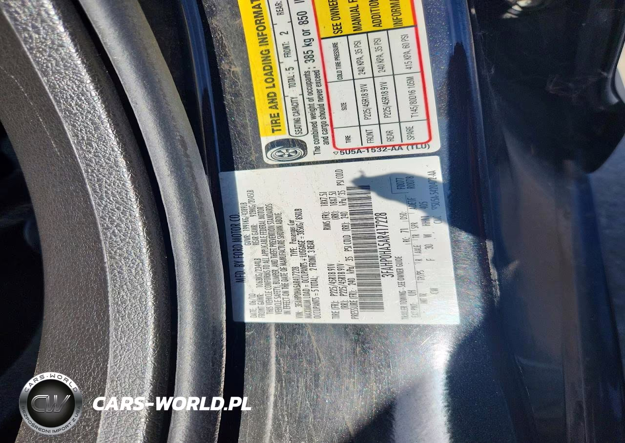 2010 Ford Fusion Se VIN:3FAHP0HA5AR417228 - 12