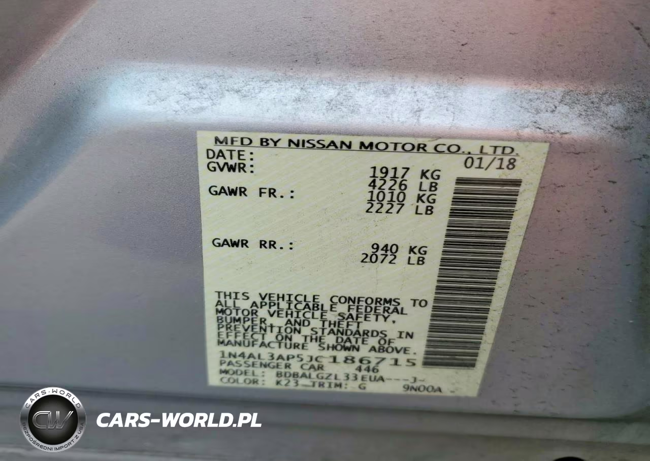 2018 Nissan Altima 2.5 S VIN:1N4AL3AP5JC186715 - 13