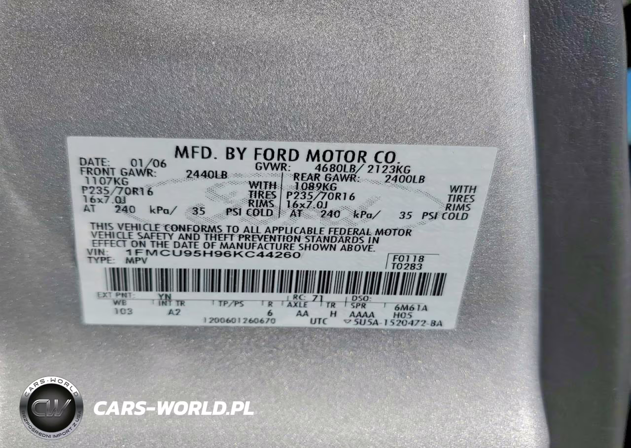 2006 Ford Escape Hev VIN:1FMCU95H96KC44260 - 13