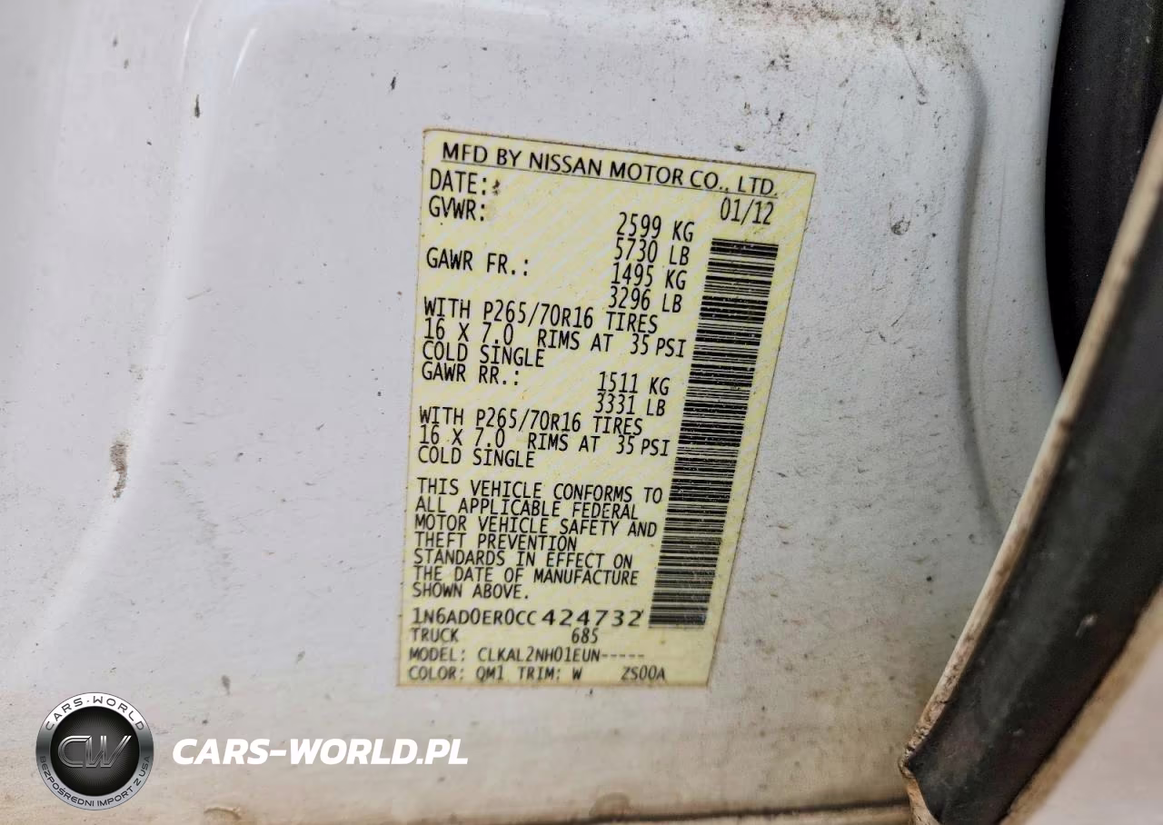 2012 Nissan Frontier S VIN:1N6AD0ER0CC424732 - 12