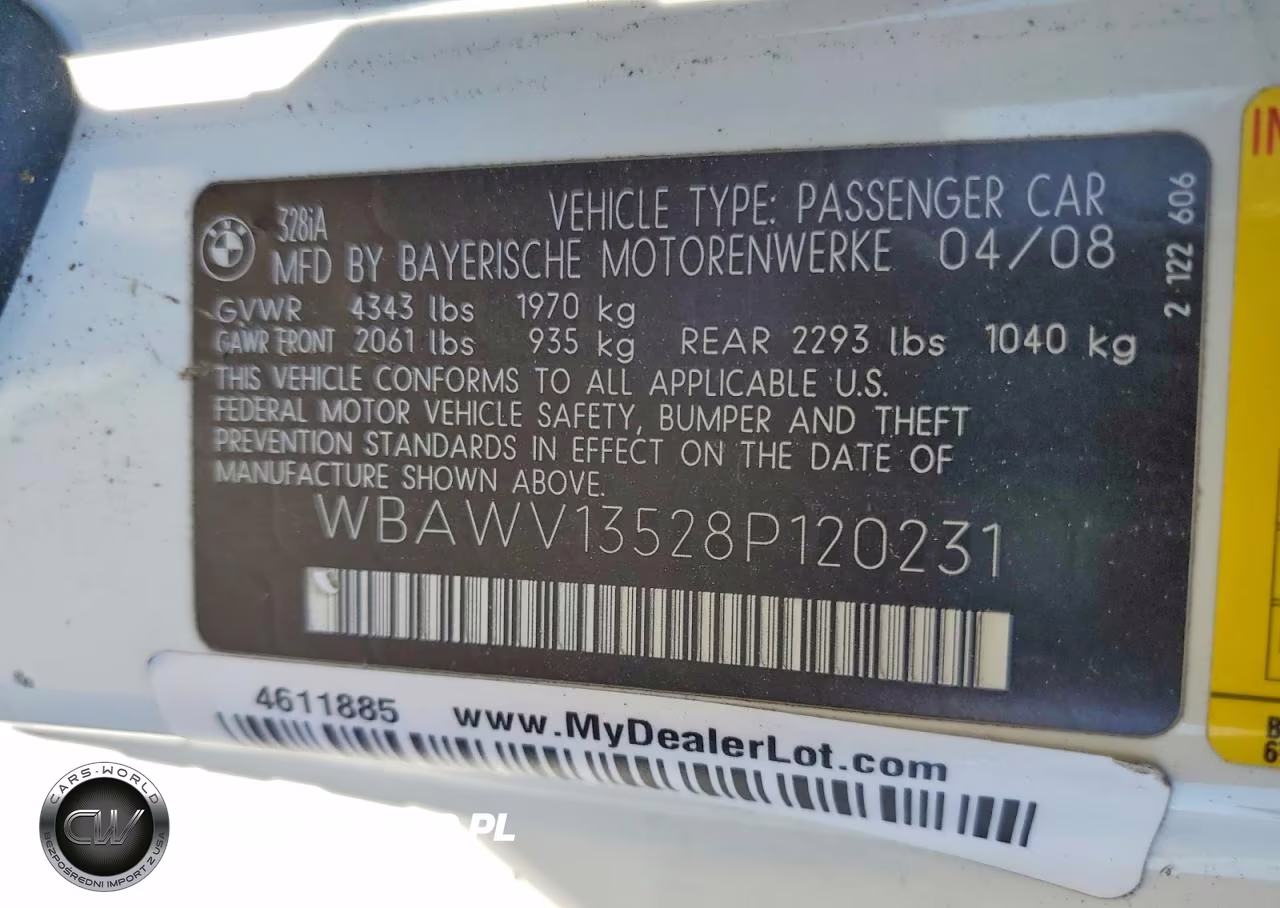 2008 BMW 328 I Sulev VIN:WBAWV13528P120231 - 12