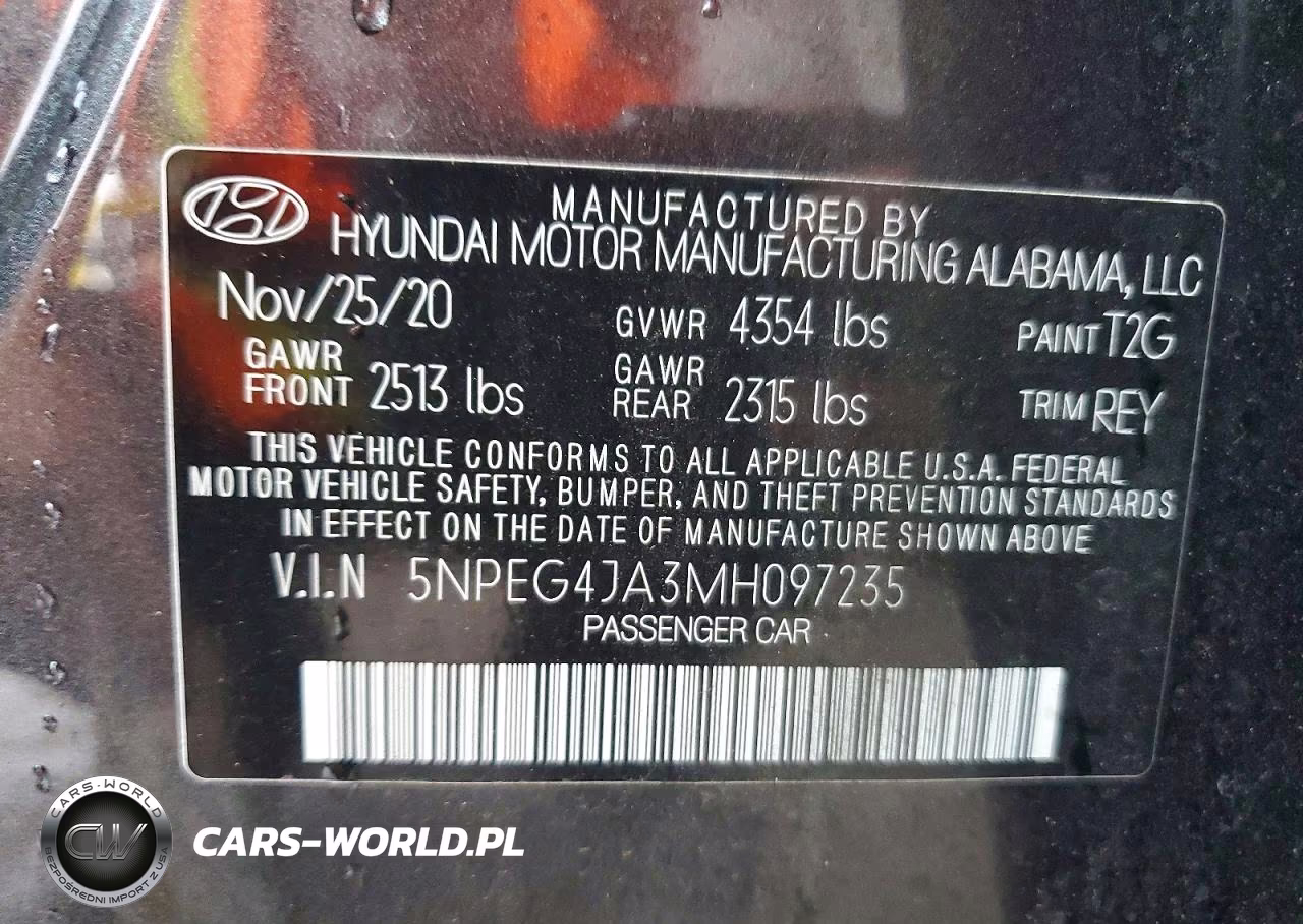 2021 Hyundai Sonata Se VIN:5NPEG4JA3MH097235 - 12