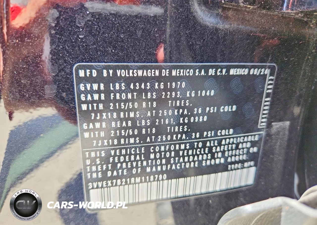 2024 Volkswagen Taos Se VIN:3VVEX7B21RM118790 - 13
