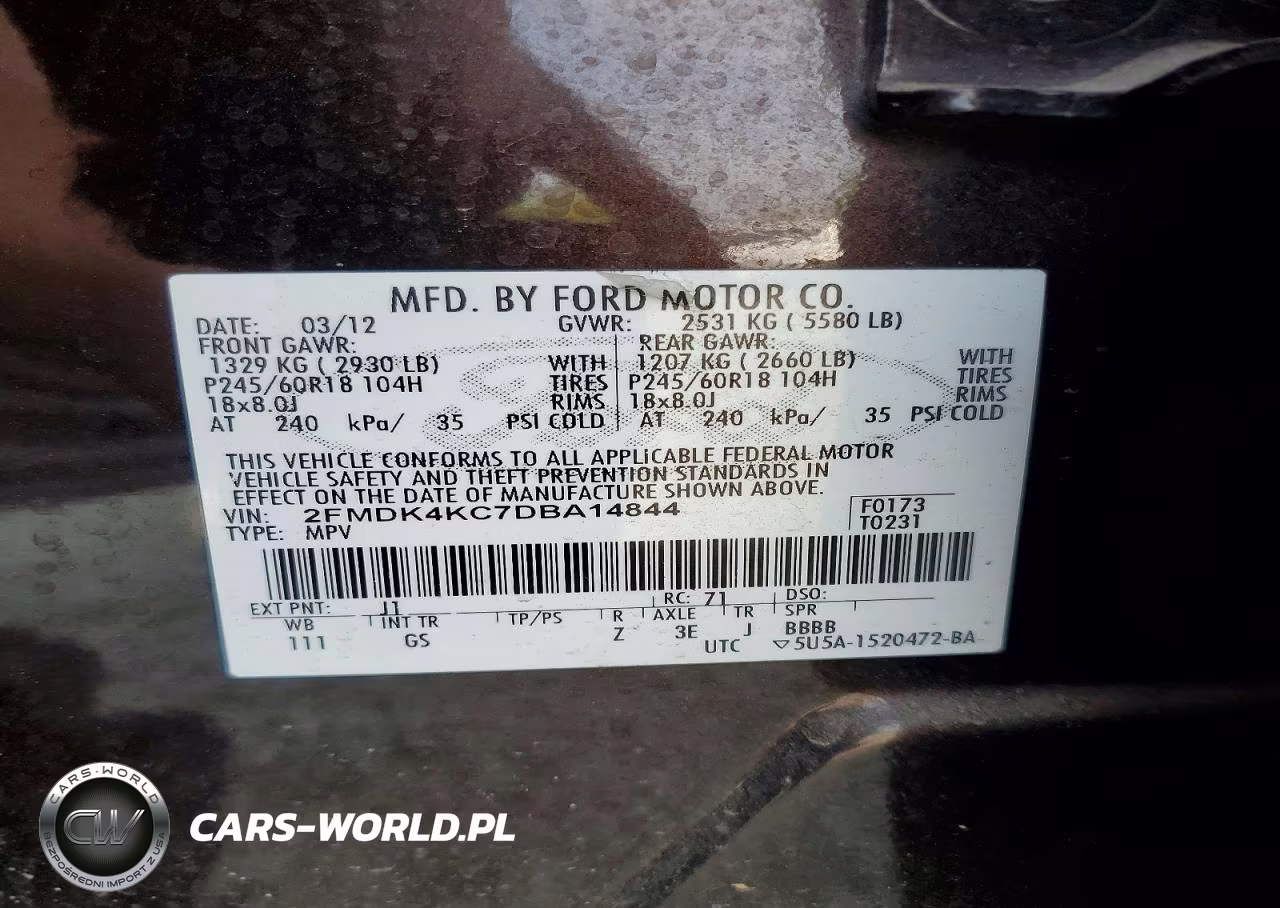 2013 Ford Edge Limited VIN:2FMDK4KC7DBA14844 - 13