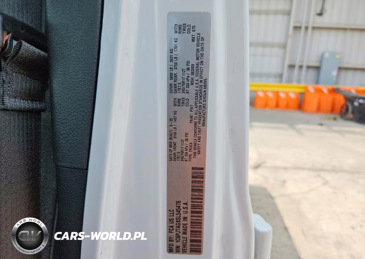 2025 Jeep Gladiator Sport VIN:1C6PJTAG8SL545476 - 12