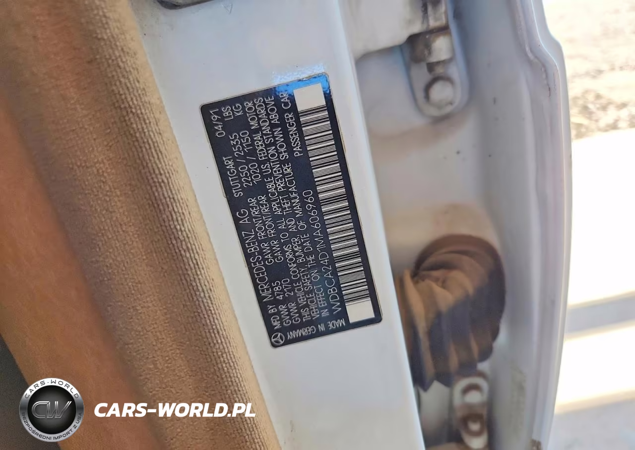 1991 Mercedes-Benz 300 Se VIN:WDBCA24D1MA606960 - 12