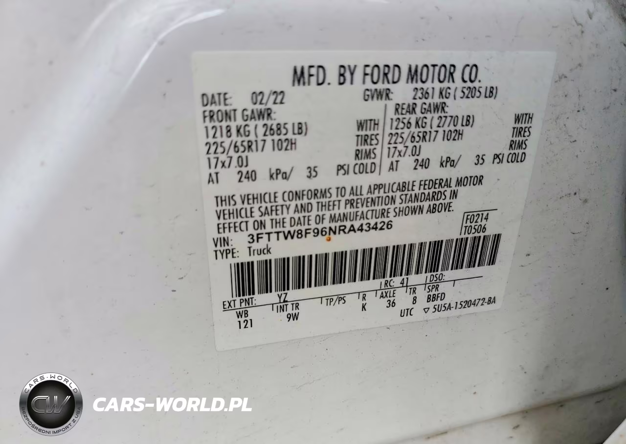 2022 Ford Maverick Xl VIN:3FTTW8F96NRA43426 - 12