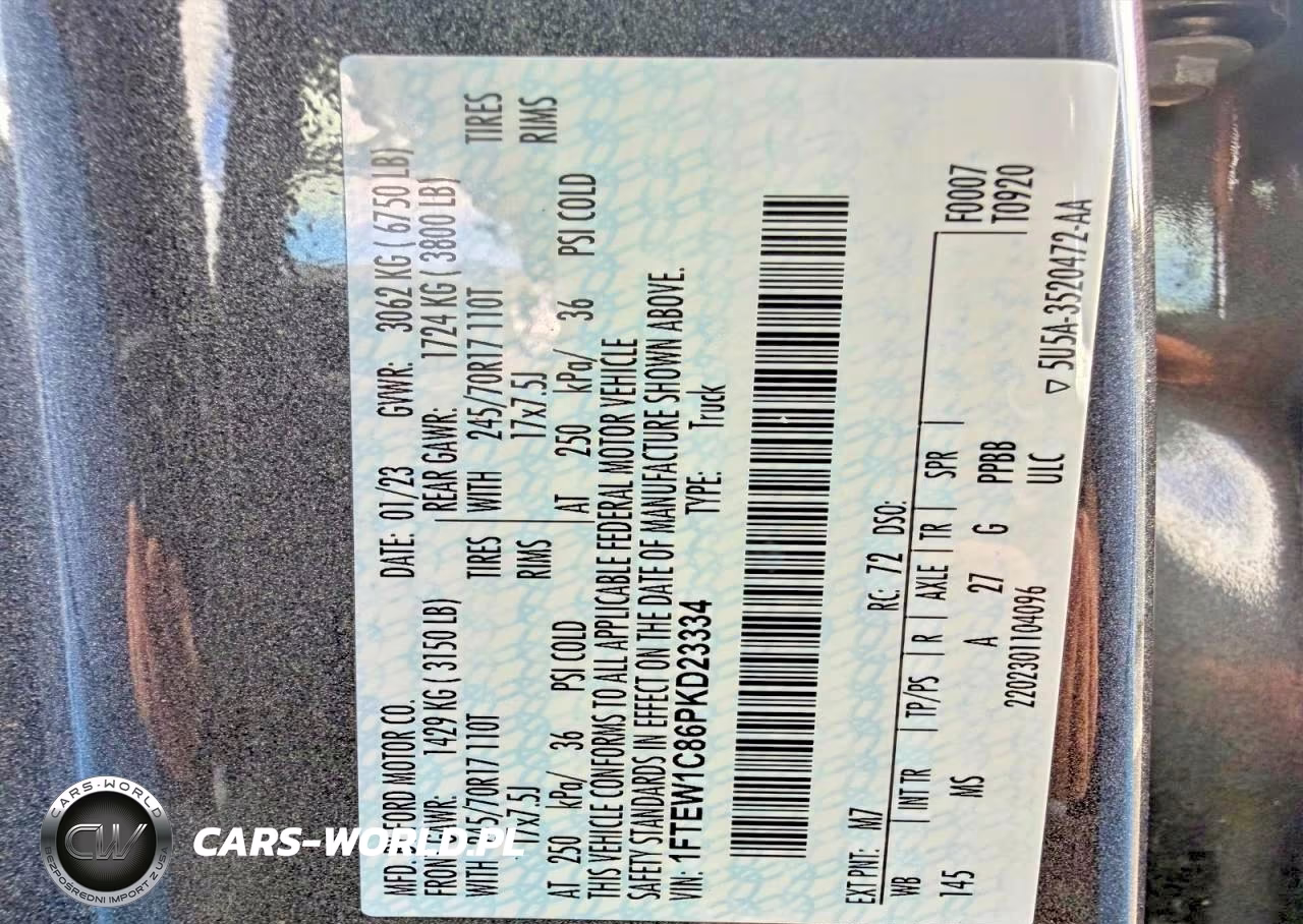 2023 Ford F150 Supercrew VIN:1FTEW1C86PKD23334 - 15