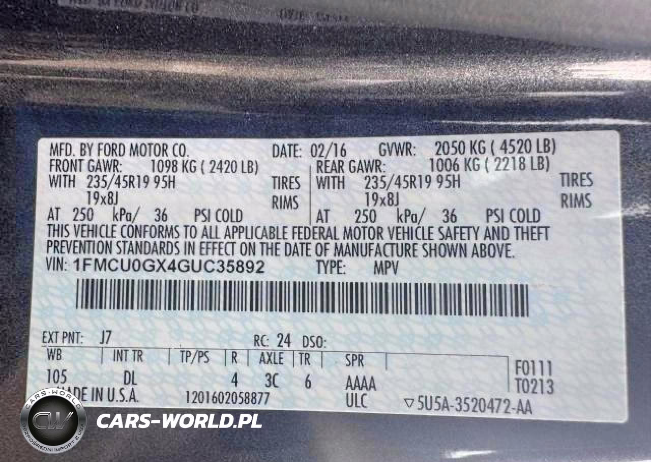 2016 Ford Escape Se VIN:1FMCU0GX4GUC35892 - 15