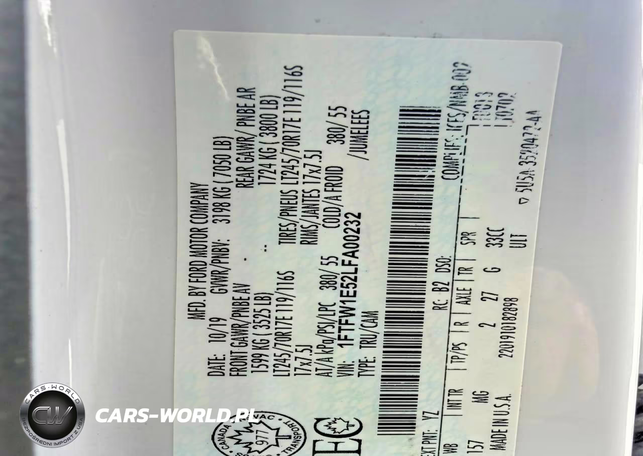2020 Ford F150 Supercrew VIN:1FTFW1E52LFA00232 - 15