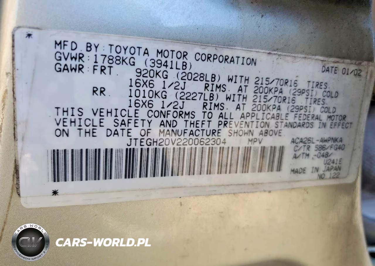 2002 Toyota Rav4 Base VIN:JTEGH20V220062304 - 13