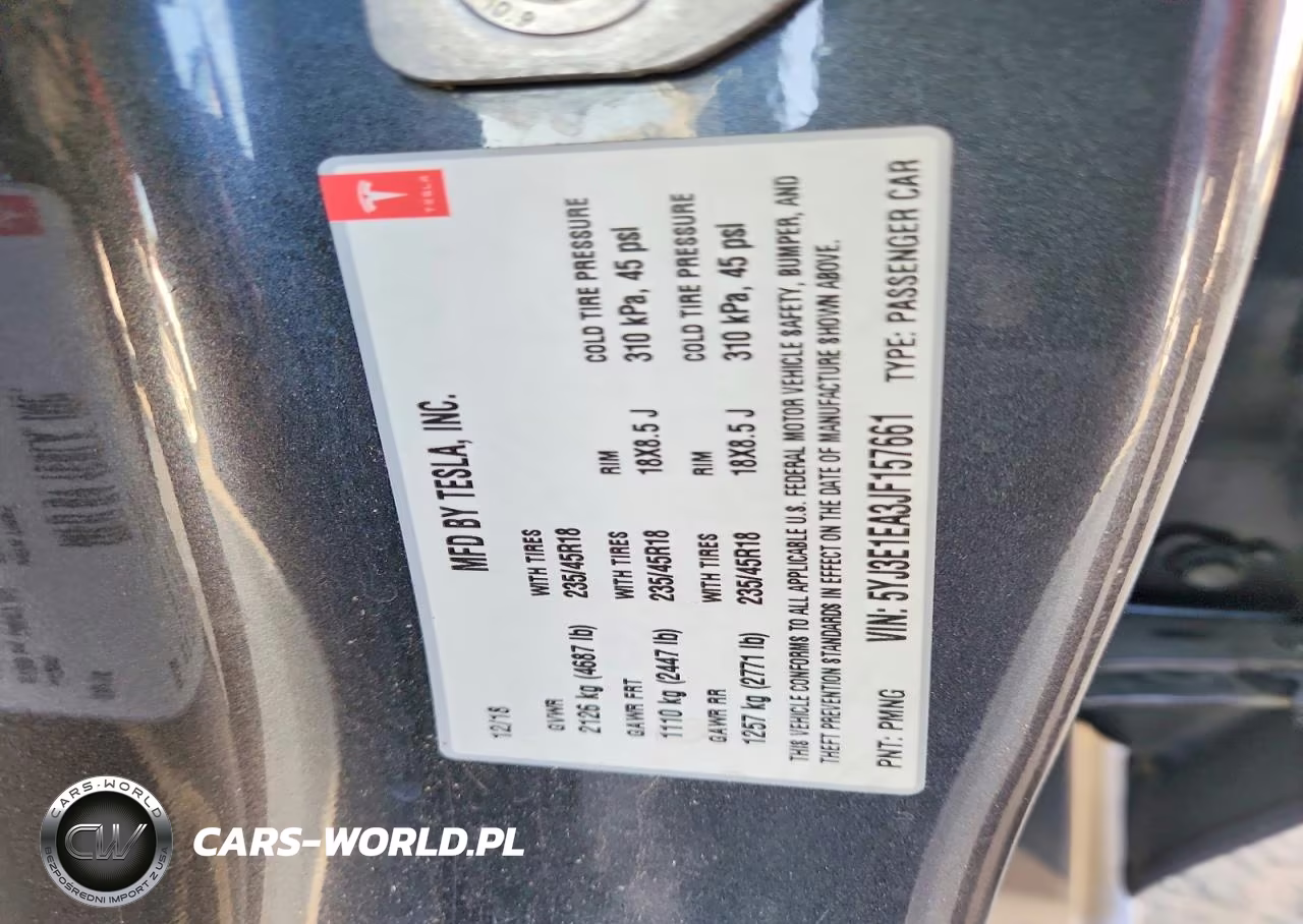 2018 Tesla Model 3 VIN:5YJ3E1EA3JF157661 - 12