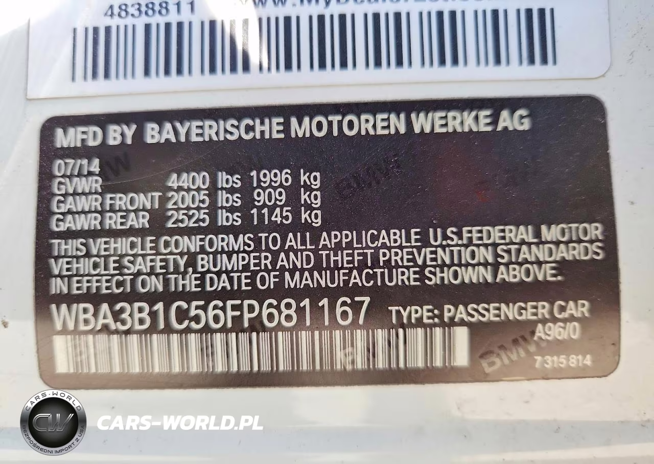 2015 BMW 320 I VIN:WBA3B1C56FP681167 - 12