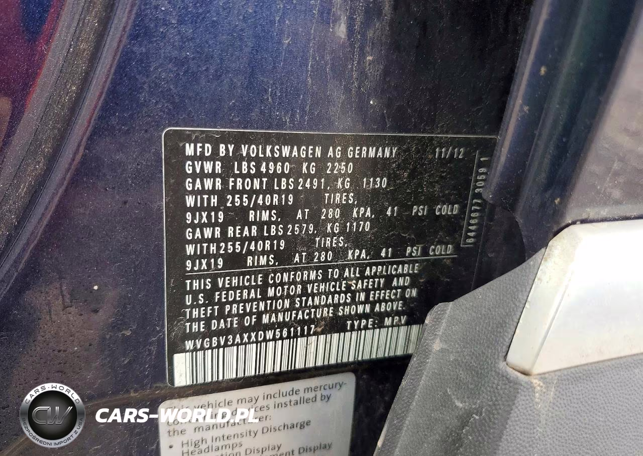 2013 Volkswagen Tiguan S VIN:WVGBV3AXXDW561117 - 13