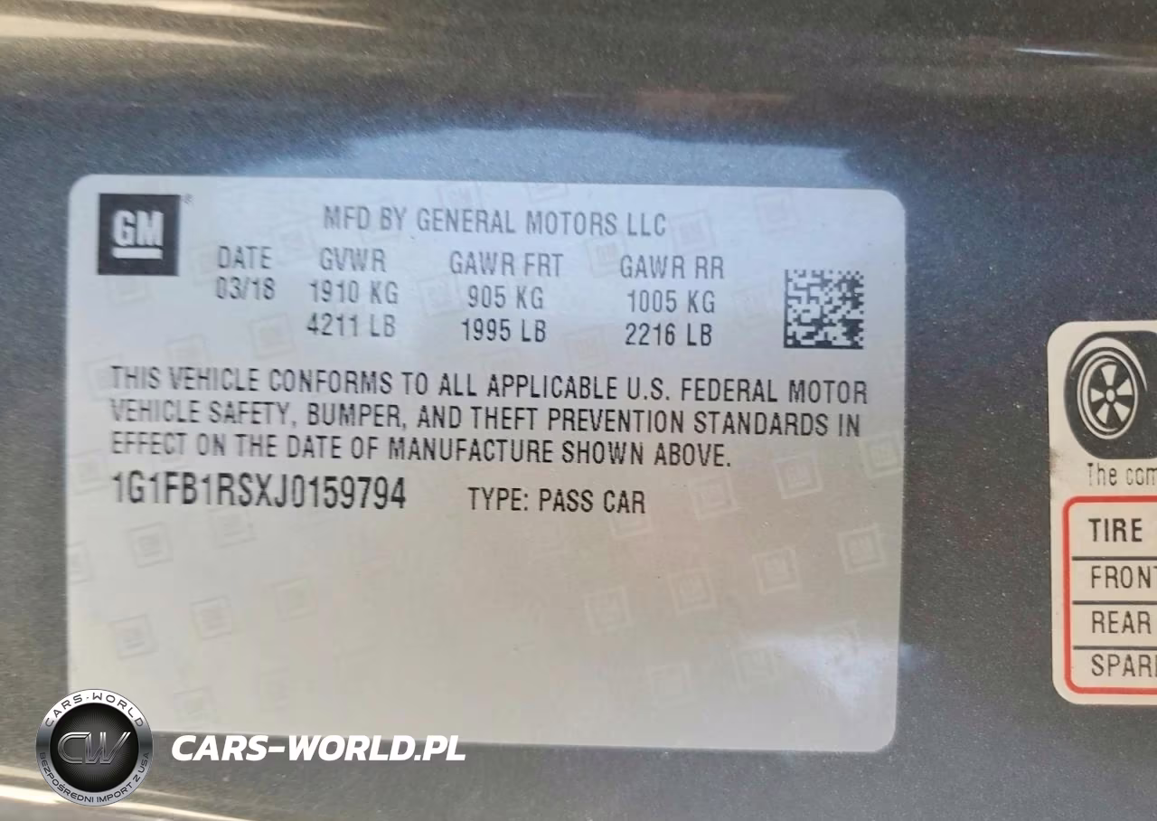 2018 Chevrolet Camaro Lt VIN:1G1FB1RSXJ0159794 - 12