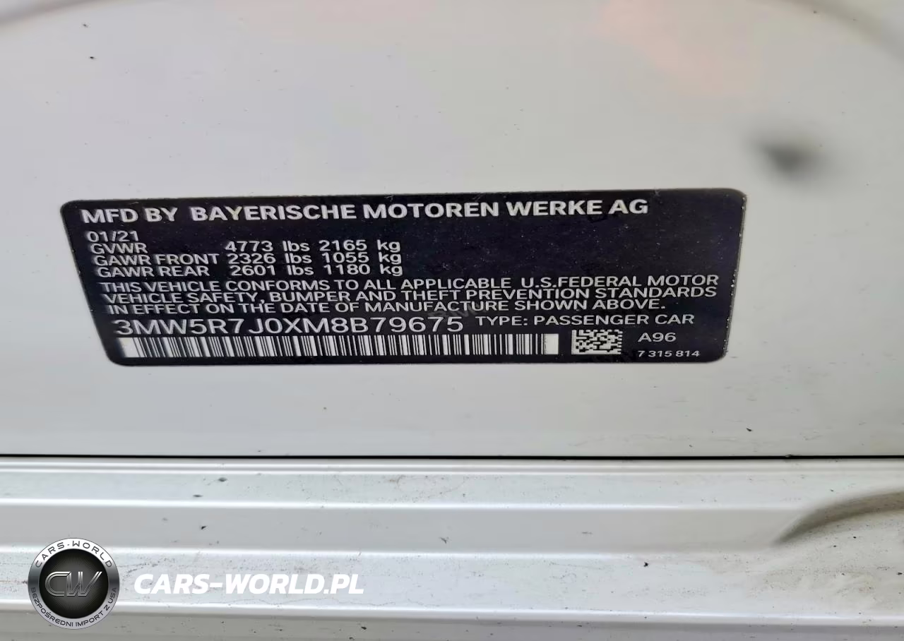 2021 BMW 330 Xi VIN:3MW5R7J0XM8B79675 - 12