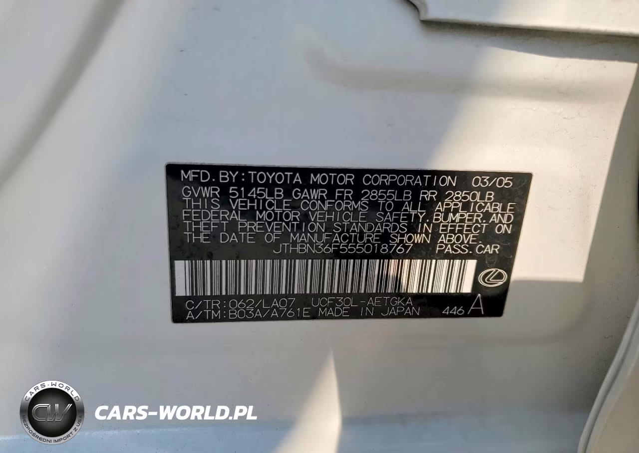 2005 Lexus Ls 430 VIN:JTHBN36F555018767 - 12