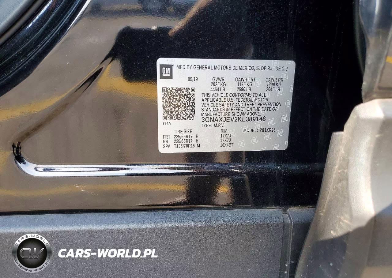 2019 Chevrolet Equinox Lt VIN:3GNAXJEV2KL389148 - 13
