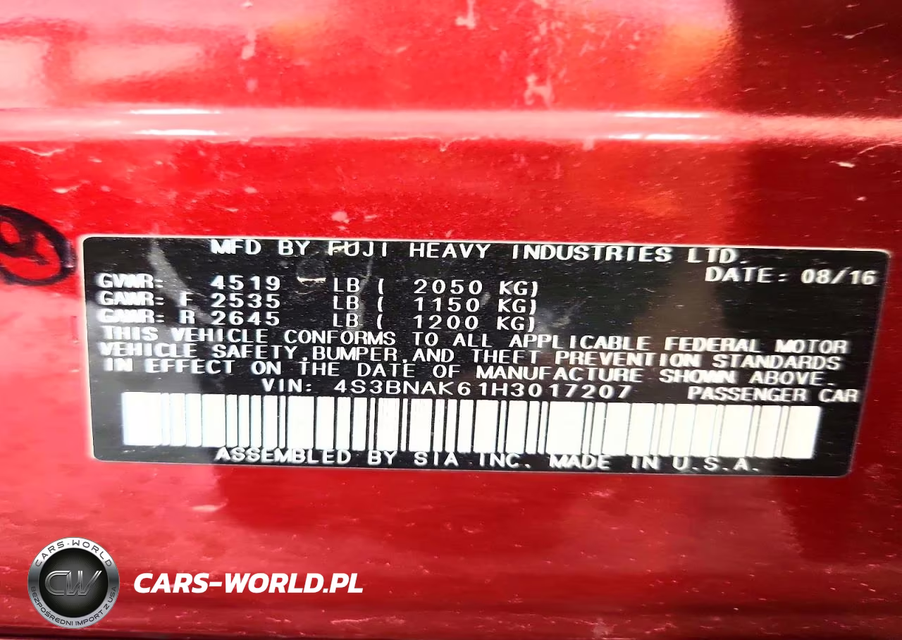 2017 Subaru Legacy 2.5I Limited VIN:4S3BNAK61H3017207 - 12