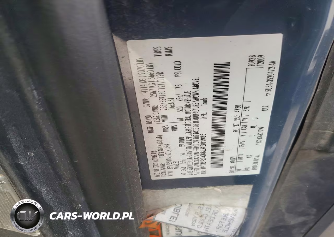 2020 Ford Transit 250 Delivery Van VIN:1FTBR3X88LKB01985 - 13