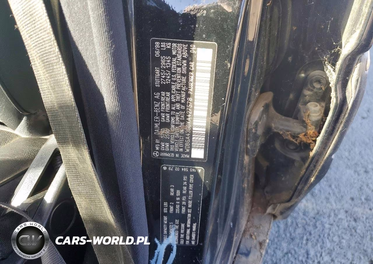 1999 Mercedes-Benz S 420 VIN:WDBGA43G0XA427578 - 12