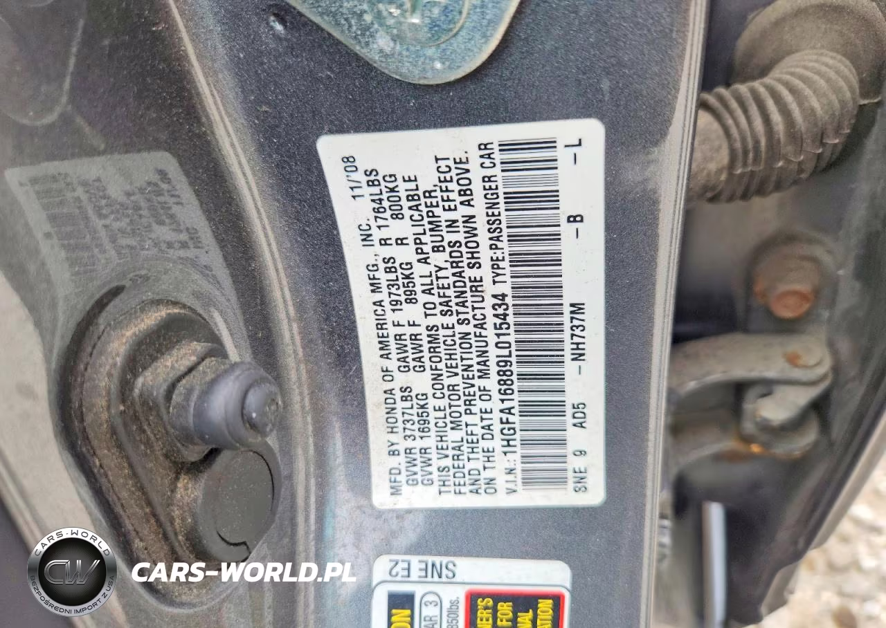 2009 Honda Civic Ex VIN:1HGFA16889L015434 - 12