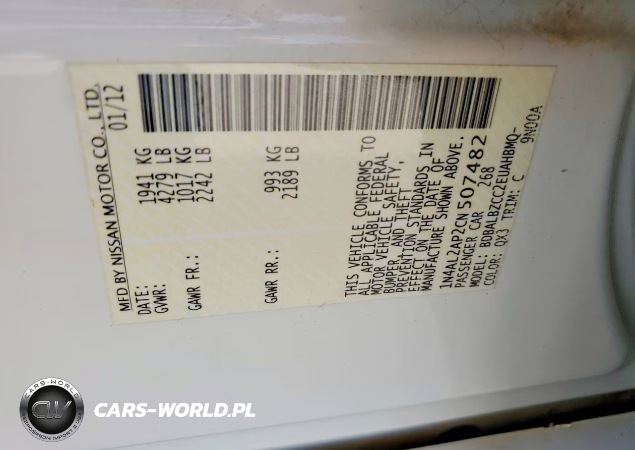 2012 Nissan Altima 2.5 VIN:1N4AL2AP2CN507482 - 13