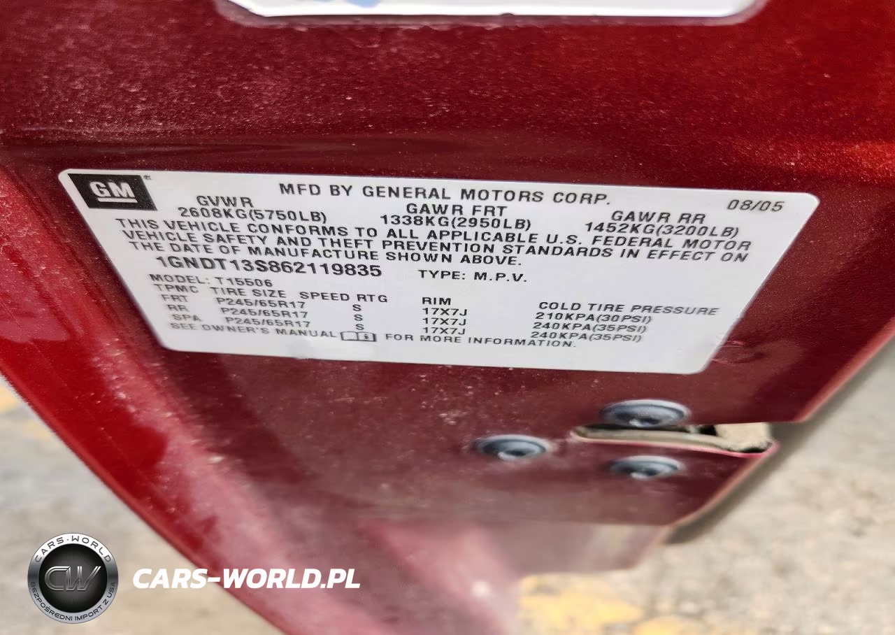2006 Chevrolet Trailblazer Ls VIN:1GNDT13S862119835 - 12