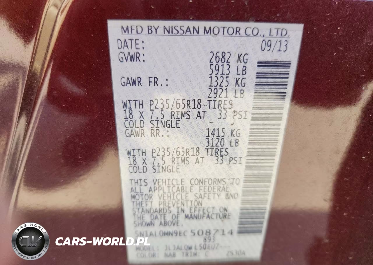 2014 Infiniti Qx60 Base VIN:5N1AL0MN9EC508714 - 13
