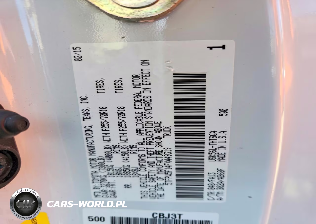 2015 Toyota Tundra Sr VIN:5TFPW5F14FX449319 - 12