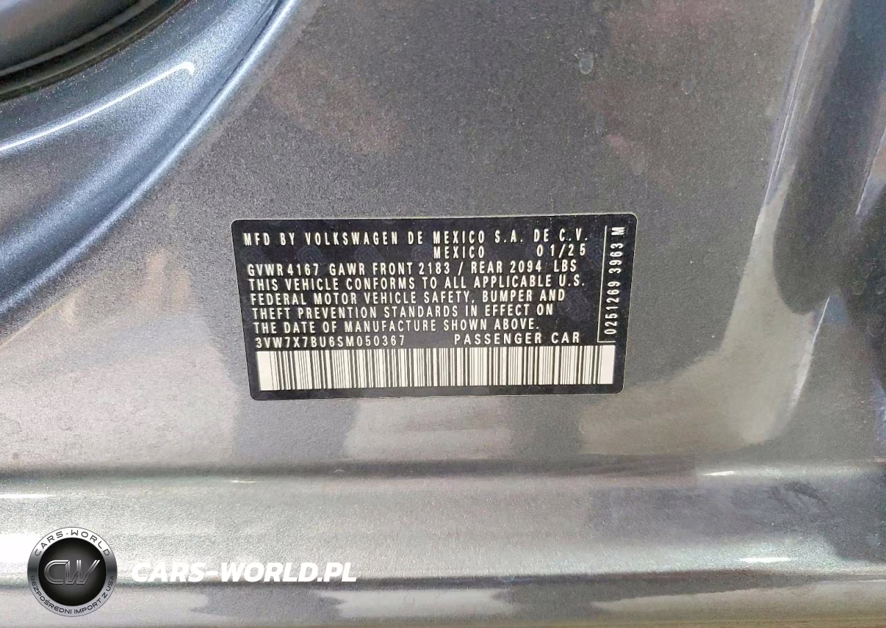 2025 Volkswagen Jetta Se VIN:3VW7X7BU6SM050367 - 12