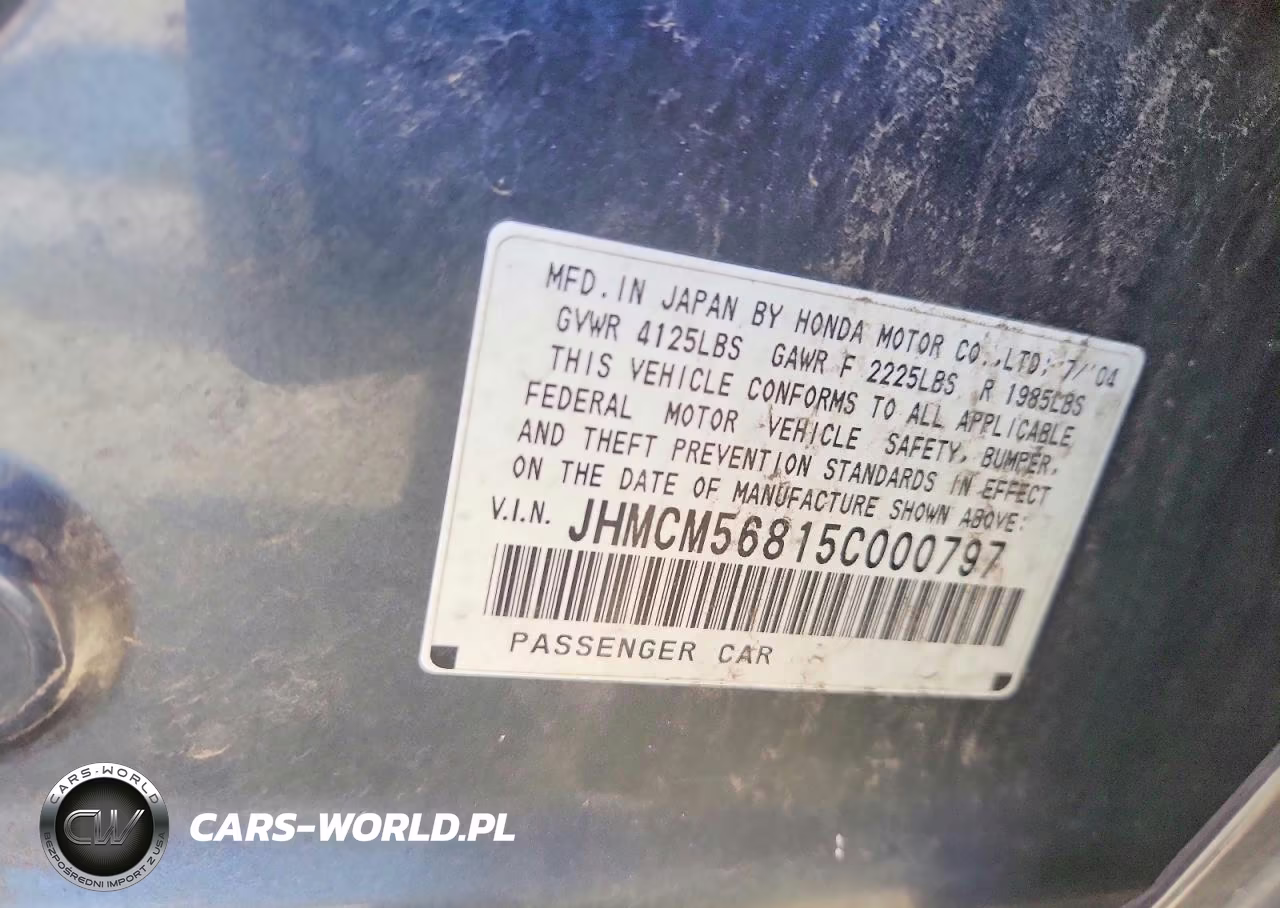 2005 Honda Accord Ex VIN:JHMCM56815C000797 - 12