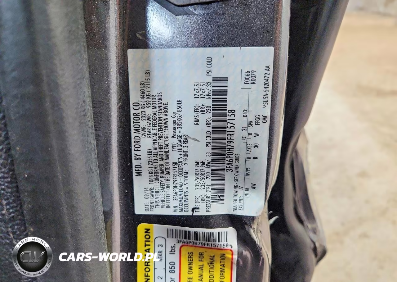 2015 Ford Fusion Se VIN:3FA6P0H79FR157158 - 15