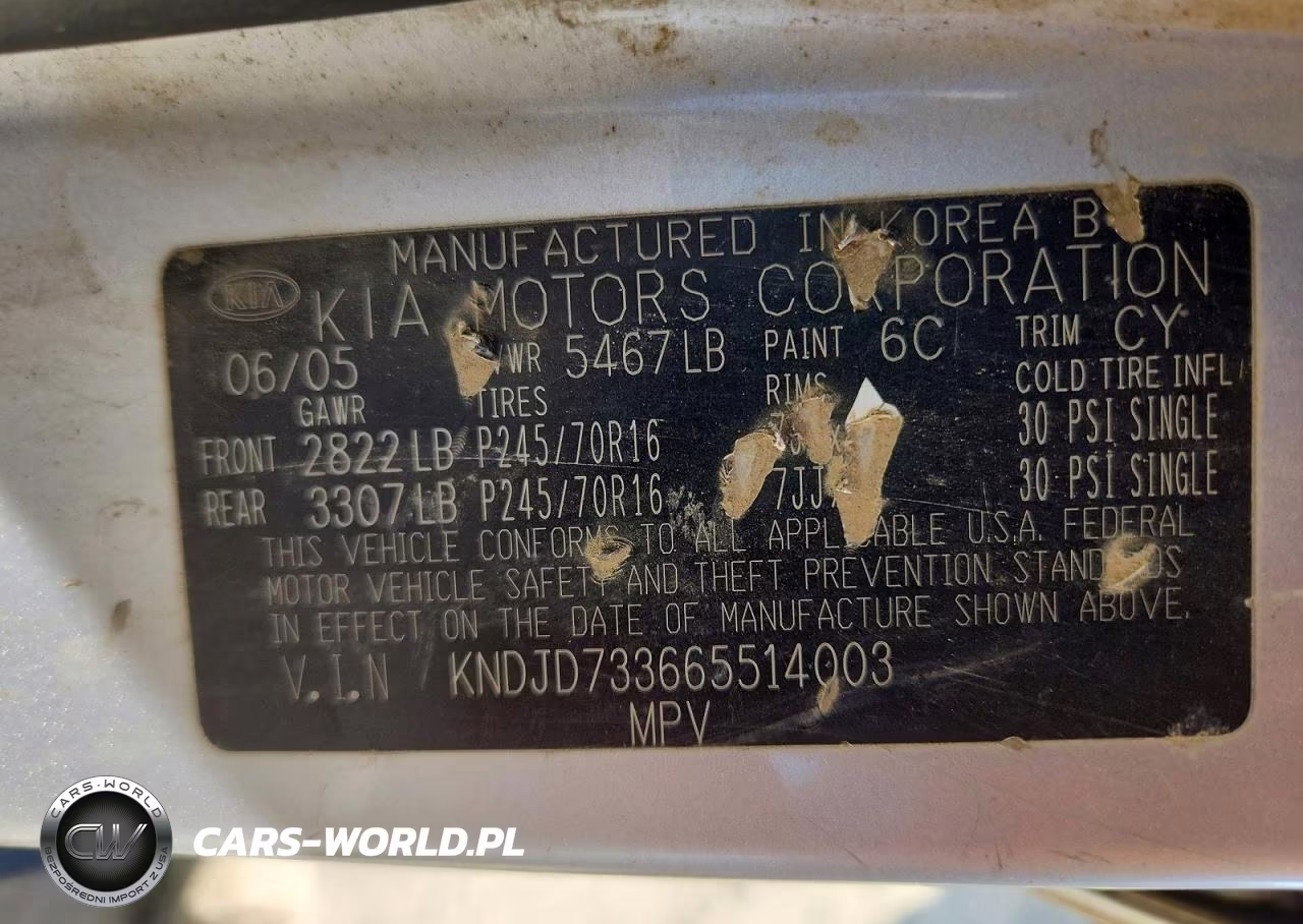 2006 Kia Sorento Lx VIN:KNDJD733665514003 - 12