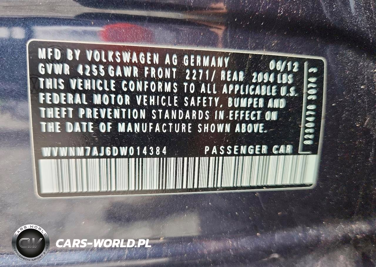 2013 Volkswagen Golf VIN:WVWNM7AJ6DW014384 - 12