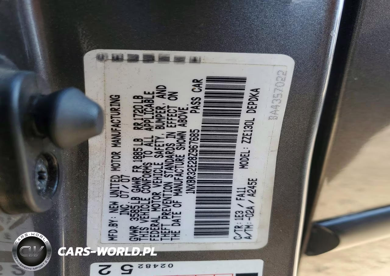 2008 Toyota Corolla Ce VIN:1NXBR32E28Z967685 - 12