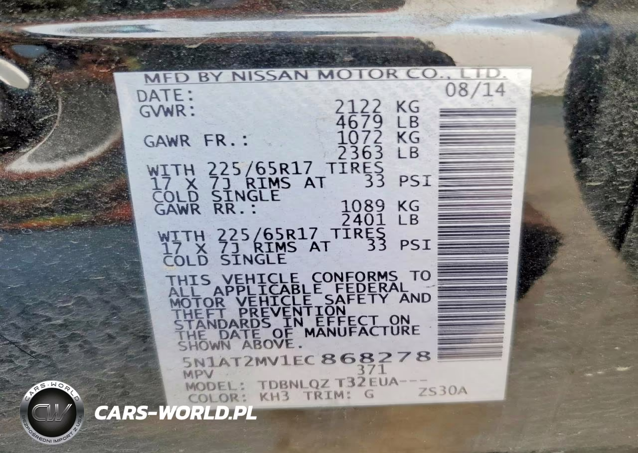 2014 Nissan Rogue Sv VIN:5N1AT2MV1EC868278 - 13
