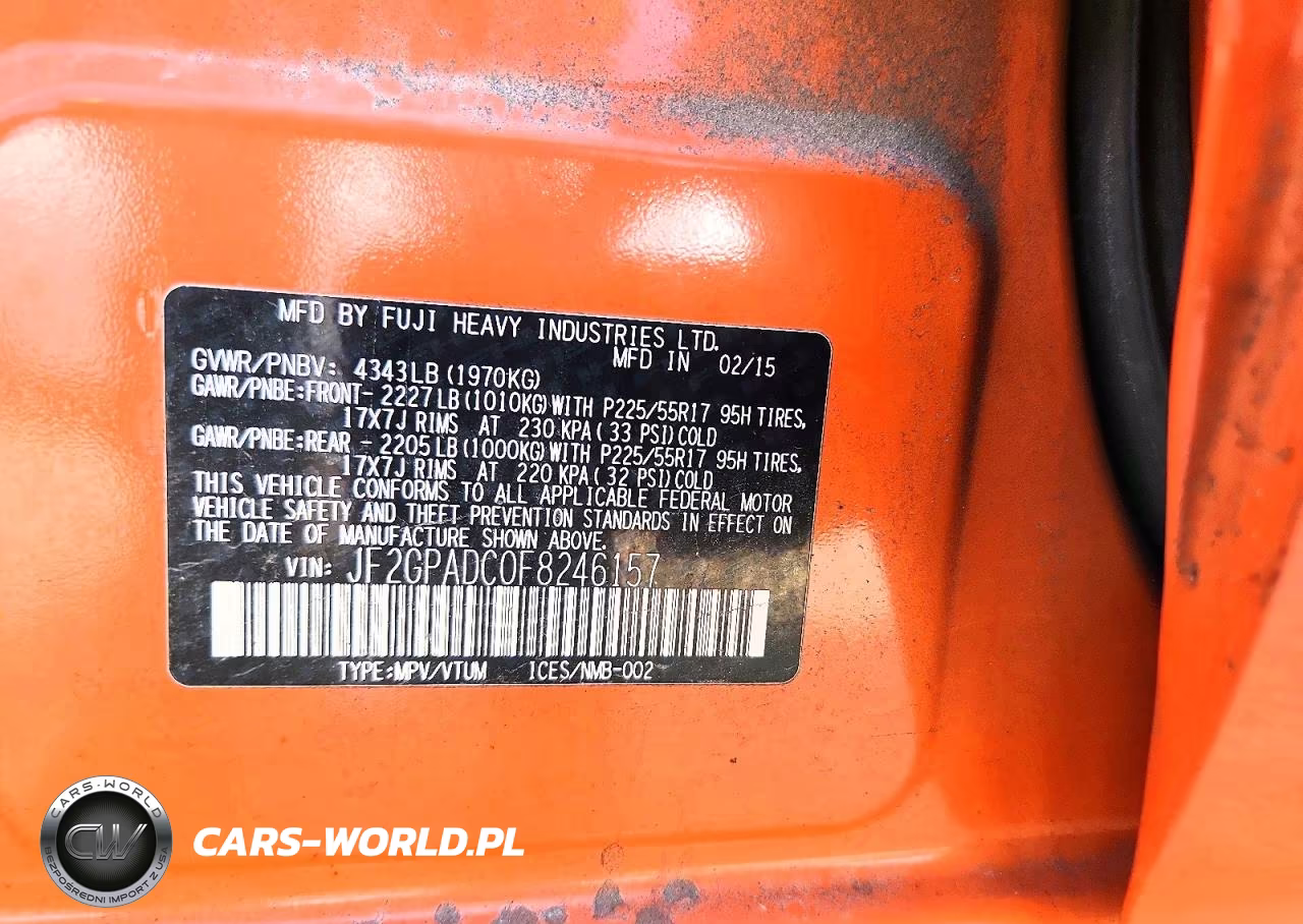 2015 Subaru Xv Crosstrek 2.0 Premium VIN:JF2GPADC0F8246157 - 12