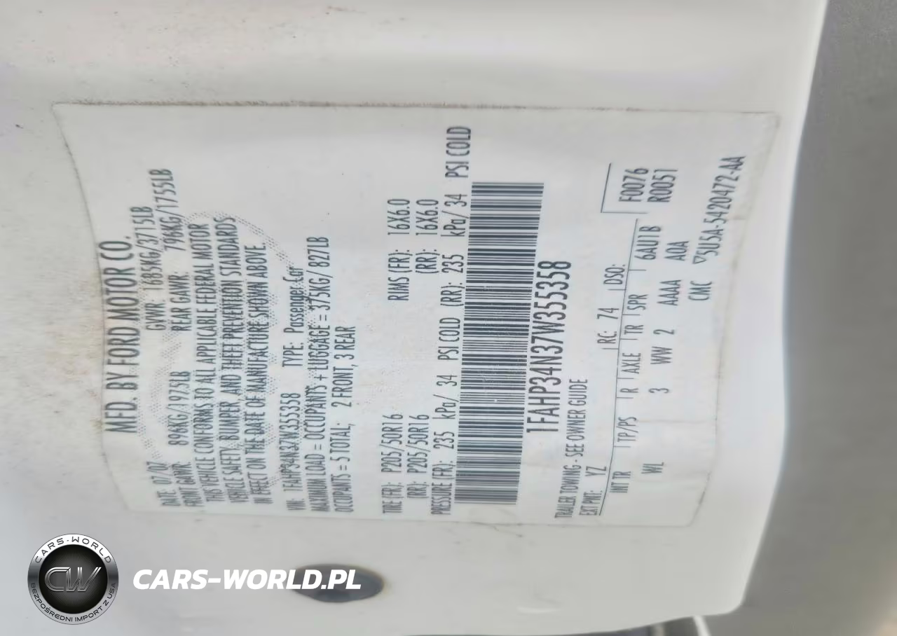 2007 Ford Focus Zx4 VIN:1FAHP34N37W355358 - 12
