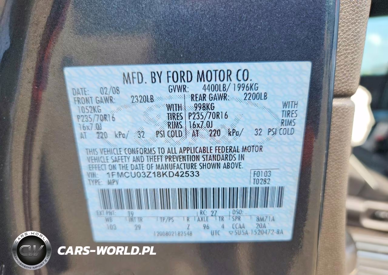 2008 Ford Escape Xlt VIN:1FMCU03Z18KD42533 - 13