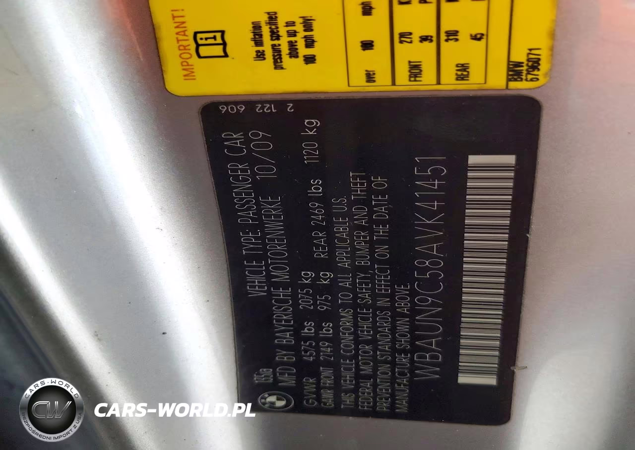 2010 BMW 135 I VIN:WBAUN9C58AVK41451 - 12