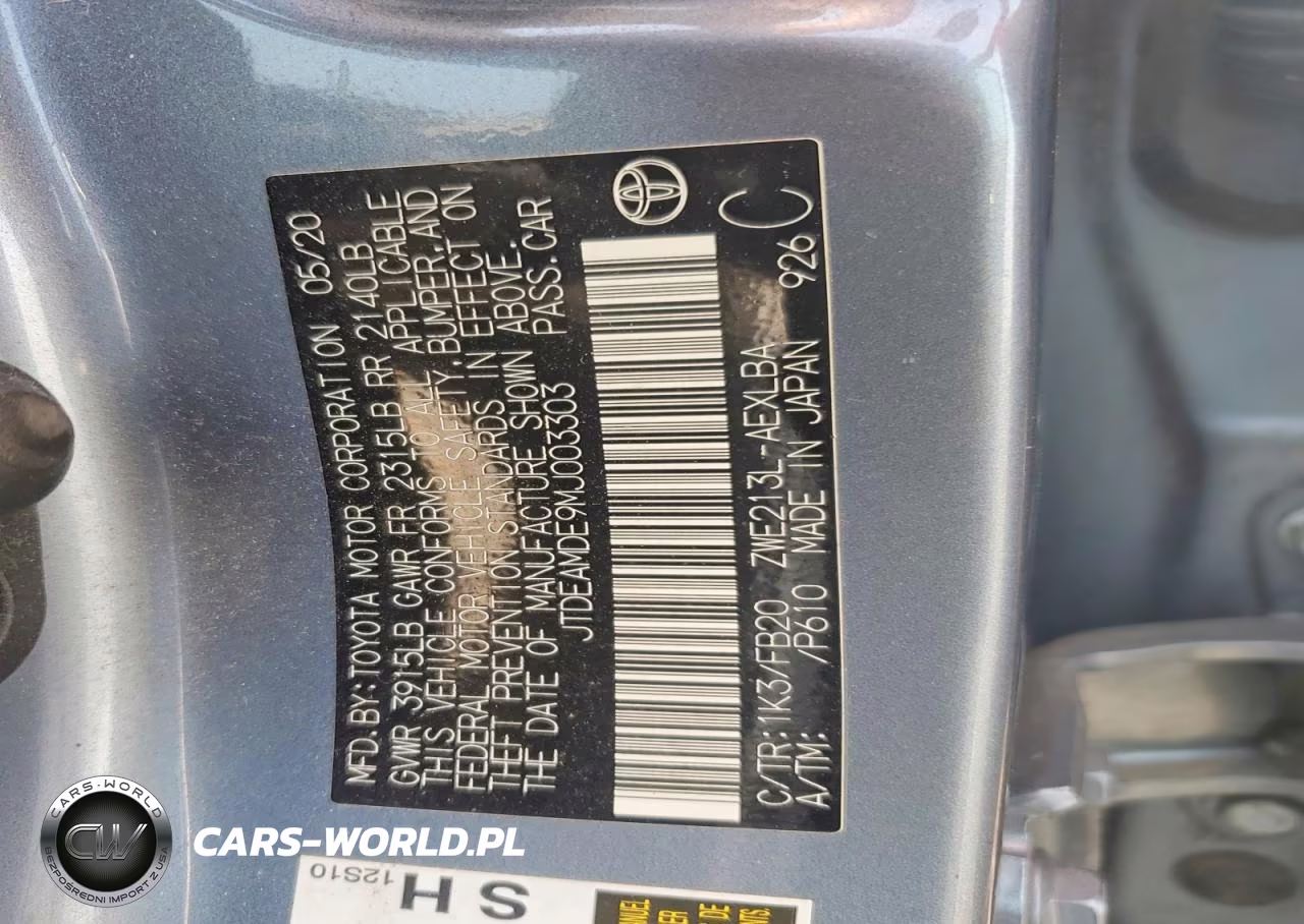 2021 Toyota Corolla Le VIN:JTDEAMDE9MJ003303 - 12