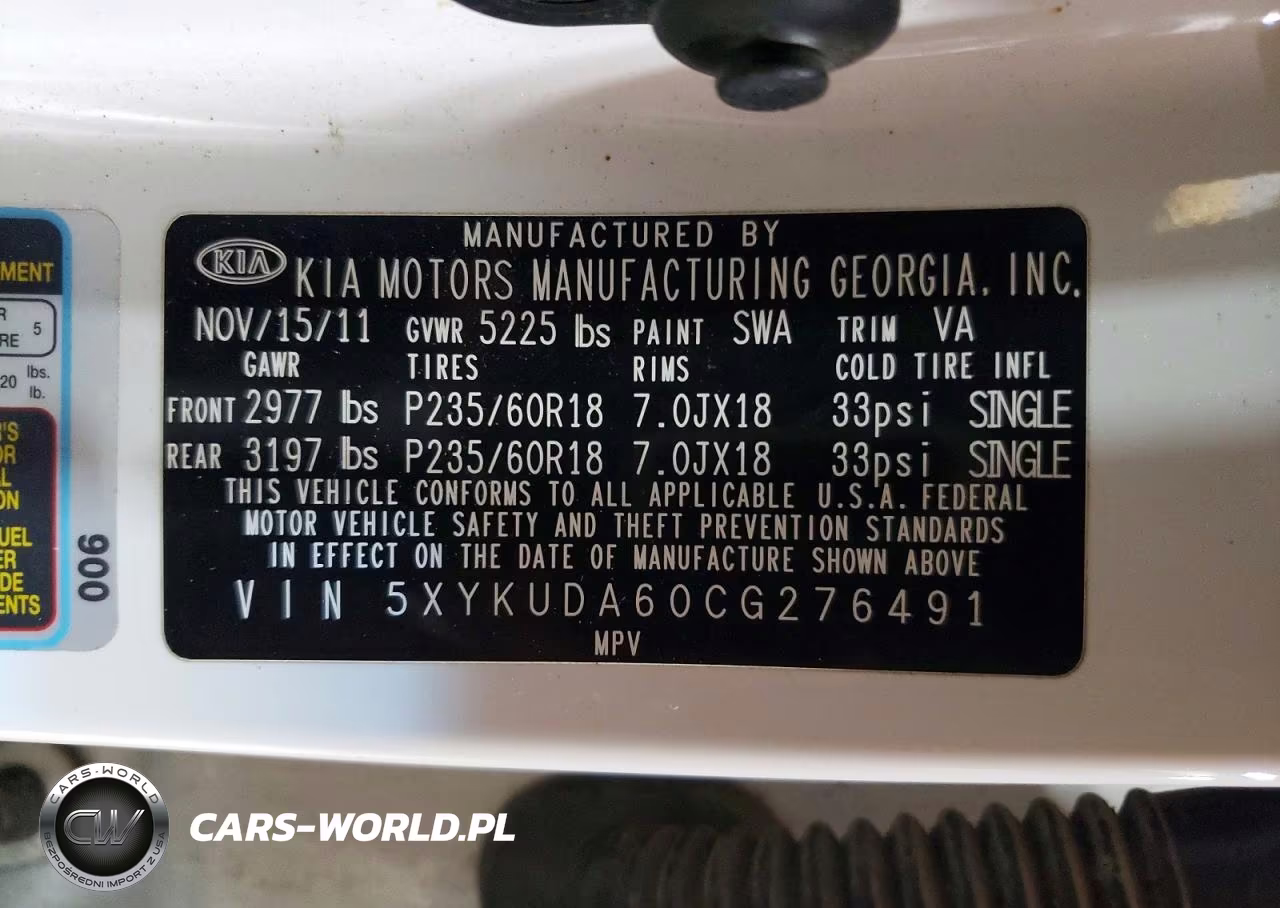2012 Kia Sorento Ex VIN:5XYKUDA60CG276491 - 13