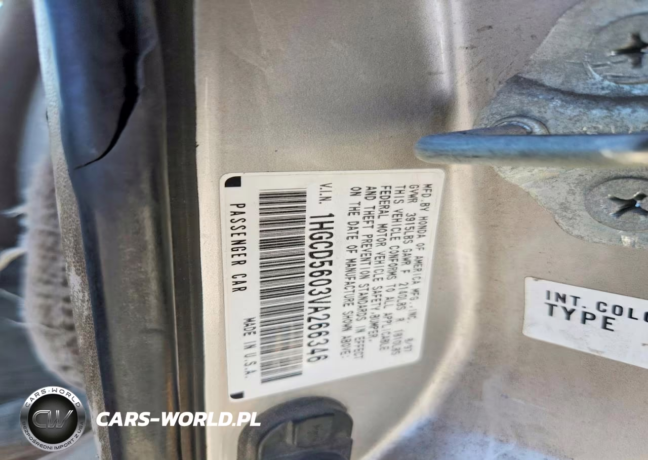 1997 Honda Accord Se VIN:1HGCD5603VA266346 - 12