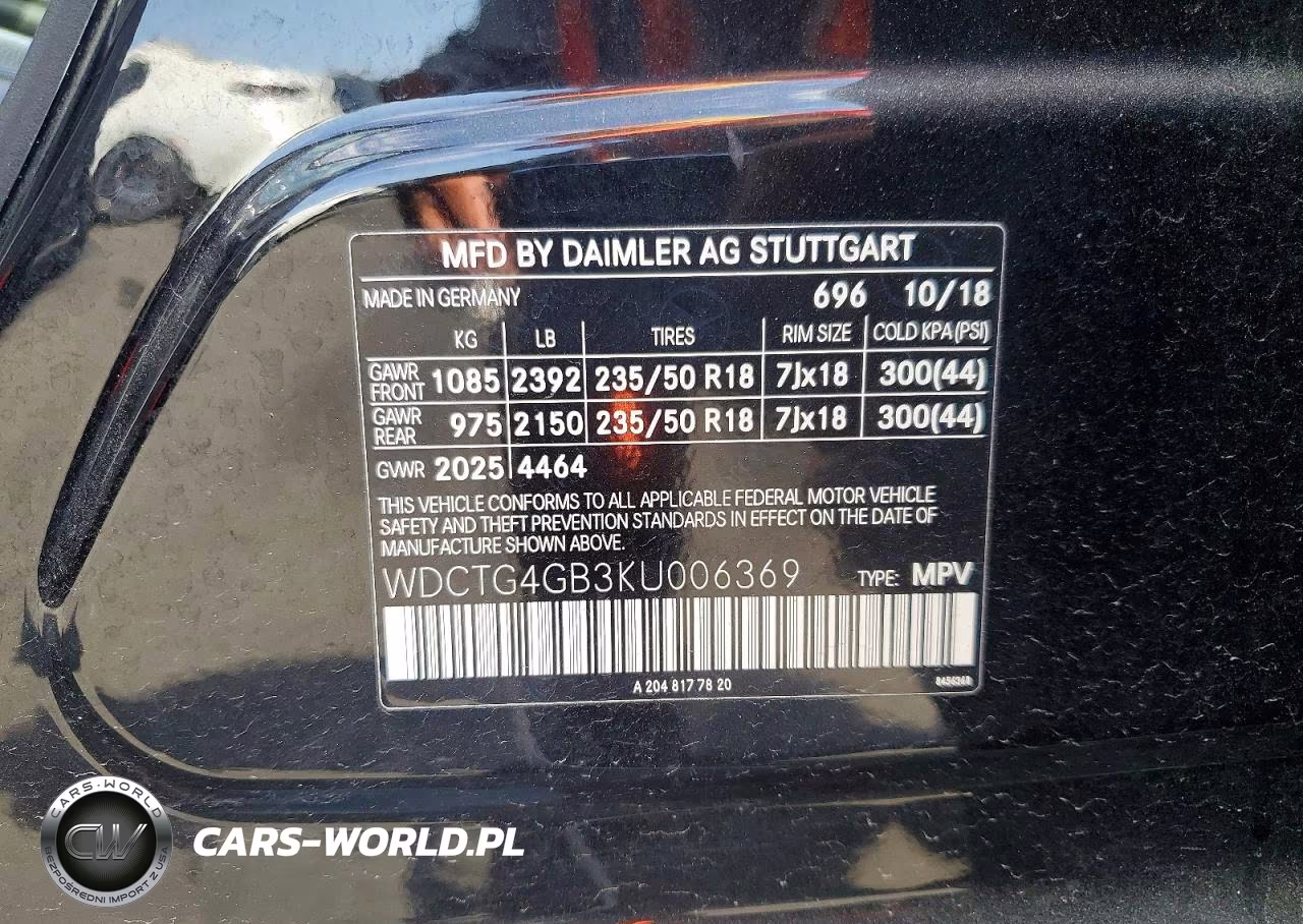 2019 Mercedes-Benz Gla 250 4Matic VIN:WDCTG4GB3KU006369 - 13