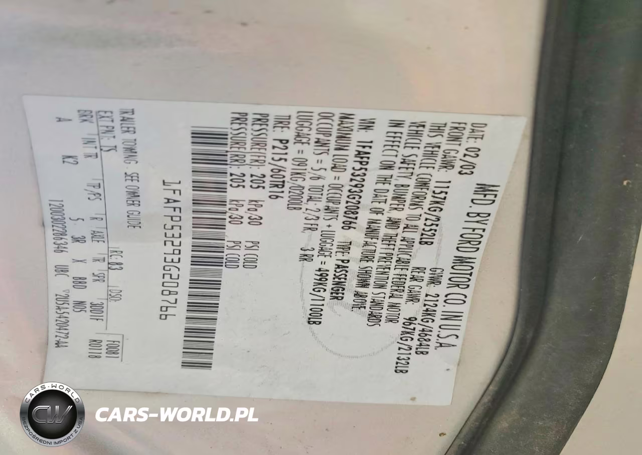 2003 Ford Taurus Se VIN:1FAFP53293G208766 - 12