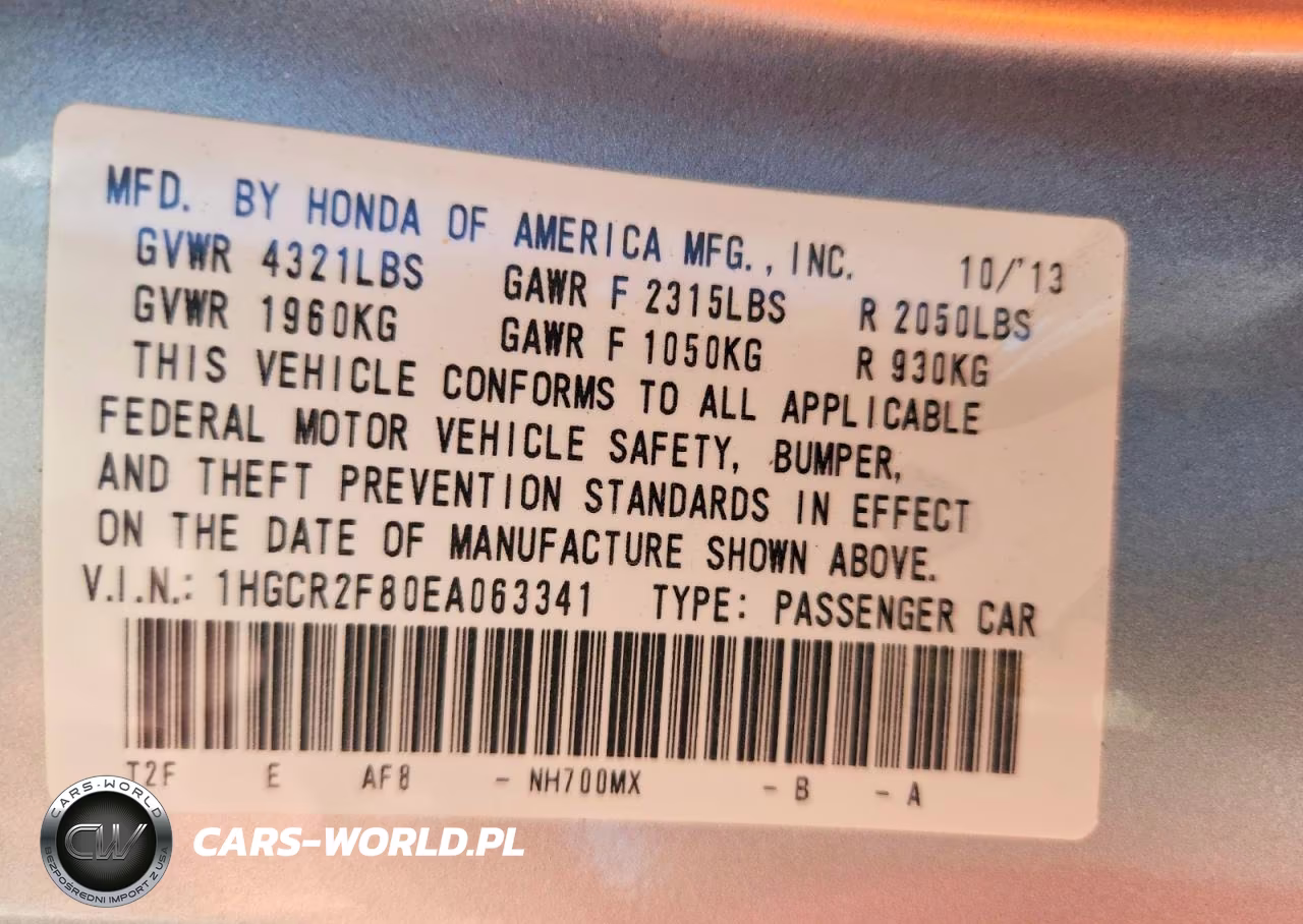 2014 Honda Accord Exl VIN:1HGCR2F80EA063341 - 13